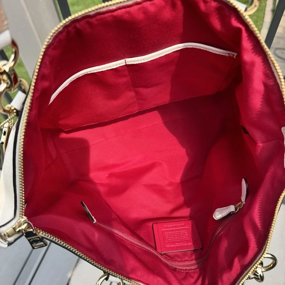 Coach Floral Ava Tote - F55192 Handbag Purse Cream ~ Red ~ Pink Toned